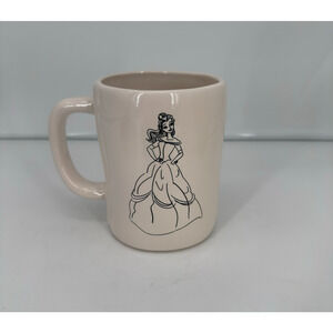 Rae Dunn Disney Princess "LOVE STORY" Mug Beauty & Beast Belle Double Sided